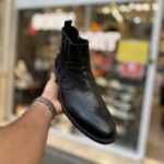 بوت چرم چلسی مشکی  طرح کورکودیل بزرگپا کد 5922 - تصویر 3