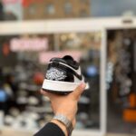 کتونی جردن وان مشکی سفید ورنی کد 6078 - تصویر 5