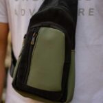 بادی بگ مشکی سبز چرمی کد K165 - تصویر 2