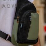 بادی بگ مشکی سبز چرمی کد K165 - تصویر 4