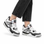 کتونی زنانه جردن 4 سفید طوسی کد 54790